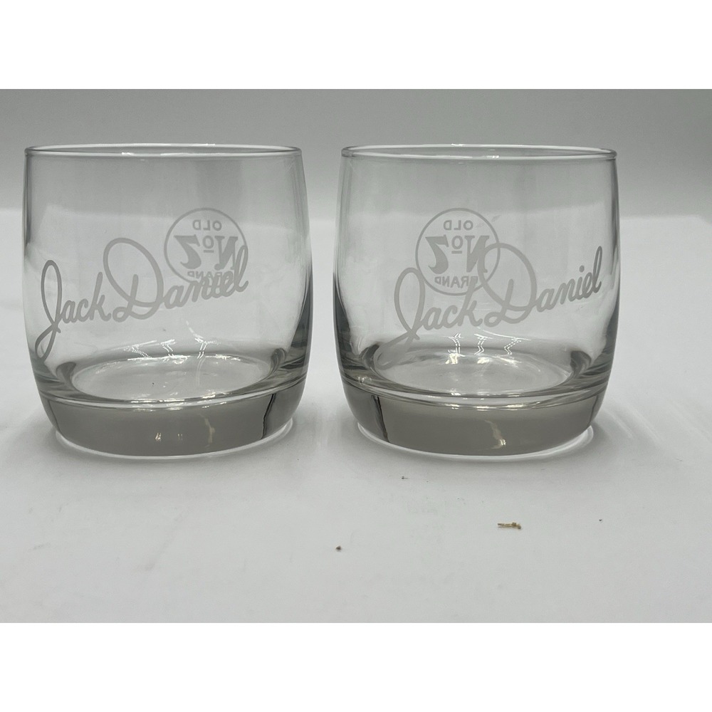 Jack Daniel's Old No. 7 Whiskey Rocks Glasses Lowball Tumblers Set of 2